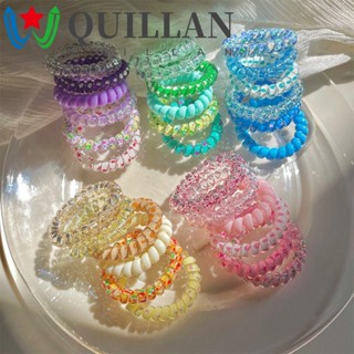 Quillan ยางรัดผม แบบเกลียว สีแคนดี้ 6 ชิ้น ต่อชุด