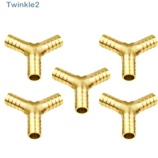 Twinkle อุปกรณ์เชื่อมต่อท่อ ทองเหลือง รูปตัว Y 10 มม. 3 ทาง 5 ชิ้น