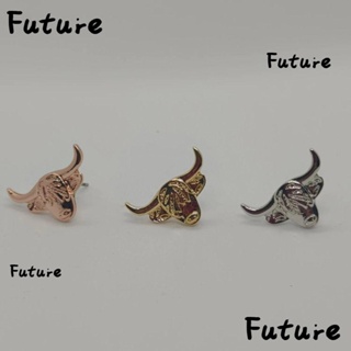 Future ต่างหูสตั๊ด อัลลอย รูปวัว แฮนด์เมด สไตล์เรโทร แฟชั่นสําหรับผู้หญิง