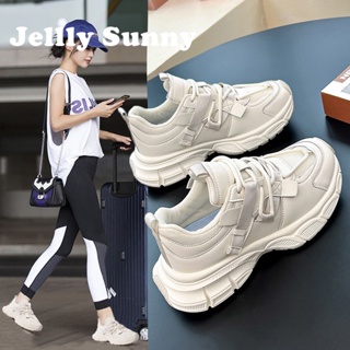  Jellly Sunny Jellly Sunny รองเท้าผ้าใบผู้หญิง สีขาว พื้นหนา รองเท้าผ้าใบส้นสูงส้นหนา รองเท้าแฟชั่น ผูกเชือก 2023 NEW fashion ins สบาย ทันสมัย B95F3MX 37Z230910