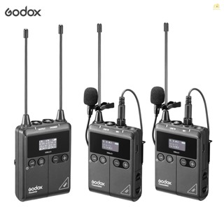 Banana_pie Godox WMicS1 kit2 ระบบไมโครโฟนไร้สาย UHF พร้อมตัวส่งสัญญาณ TX1 2 ชิ้น และตัวรับสัญญาณ RX1 1 ชิ้น สําหรับสมาร์ทโฟน กล้อง เครื่องมิกเซอร์