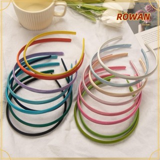 Rowans ที่คาดผม ผ้าซาติน แบบบาง 1 ซม. หลากสีสัน DIY