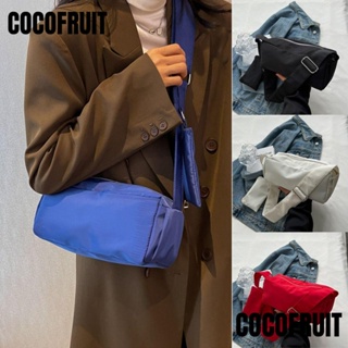 Cocofruit กระเป๋าสะพายไหล่ กระเป๋าถือ ผ้าไนล่อน ความจุขนาดใหญ่ สีพื้น สําหรับเด็กผู้หญิง