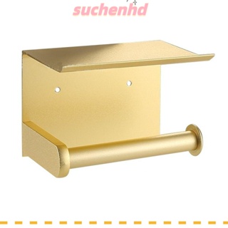 Suchenhd ที่วางม้วนกระดาษทิชชู่ สเตนเลส 304 สีทอง พร้อมชั้นวางโทรศัพท์ กันสนิม สําหรับห้องน้ํา