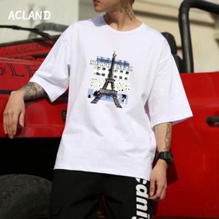 Acland เสื้อยืดผู้ชาย ผู้ชายเสื้อเชิ้ต เสื้อยืด ผ้านุ่ม ใส่สบาย ไม่หด ไม่ต้องรีด 36Z230907