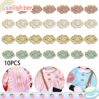 Solighter 10 ชิ้นตุ๊กตาปุ่มมินิ DIY ตุ๊กตาเสื้อผ้าอุปกรณ์แฮนด์เมดรูปเมฆ