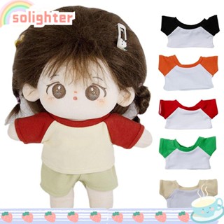 Solighter เสื้อยืด ผ้าฝ้าย 10 ซม. 10 สี อุปกรณ์เสริม สําหรับตุ๊กตา