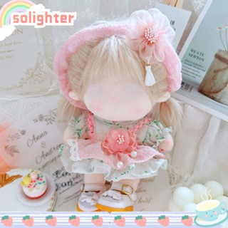 Solighter เสื้อผ้าตุ๊กตา ผ้าฝ้าย แฮนด์เมด สีชมพู 20 ซม. DIY อุปกรณ์เสริม สําหรับตุ๊กตาเด็ก