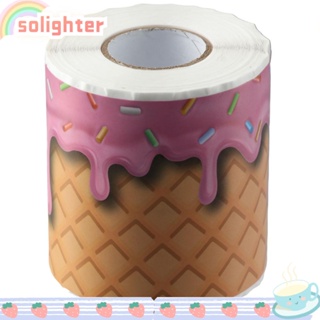 Solighter สติกเกอร์ ลายไอศกรีม ขอบกระสุน อเนกประสงค์ DIY สําหรับติดตกแต่งบ้าน