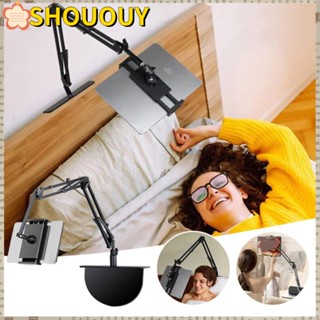 Shououy 2-IN-1 ที่วางแท็บเล็ต โทรศัพท์ ข้างเตียง ซ่อนได้ 360° อุปกรณ์เมาท์ขาตั้ง หมุนได้ แบบคลิปหนีบ ถอดออกได้ สําหรับวางโทรศัพท์มือถือ แท็บเล็ต โซฟา โต๊ะ