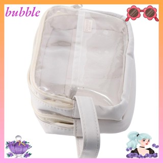 Bubble กระเป๋าเครื่องเขียน กระเป๋าดินสอ ผ้าฝ้ายทอ สีขาว สําหรับสํานักงาน