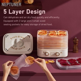 NEPTUNER อาหาร Dehydrator เครื่องใช้ในครัวเรือน Double KNOB ไฟฟ้า 5 ถาดอาหารสำหรับเนื้อผลไม้ผัก CN Plug 220V