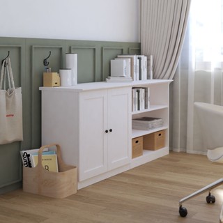 [กทม. 3-5 วัน ส่ง] Koncept furniture ตู้เตี้ย รุ่น Moneta สีขาว