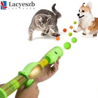 Lacyeszb ลูกบอลพลาสติก แบบยืดหยุ่น สุ่มสี ของเล่นสําหรับแมว