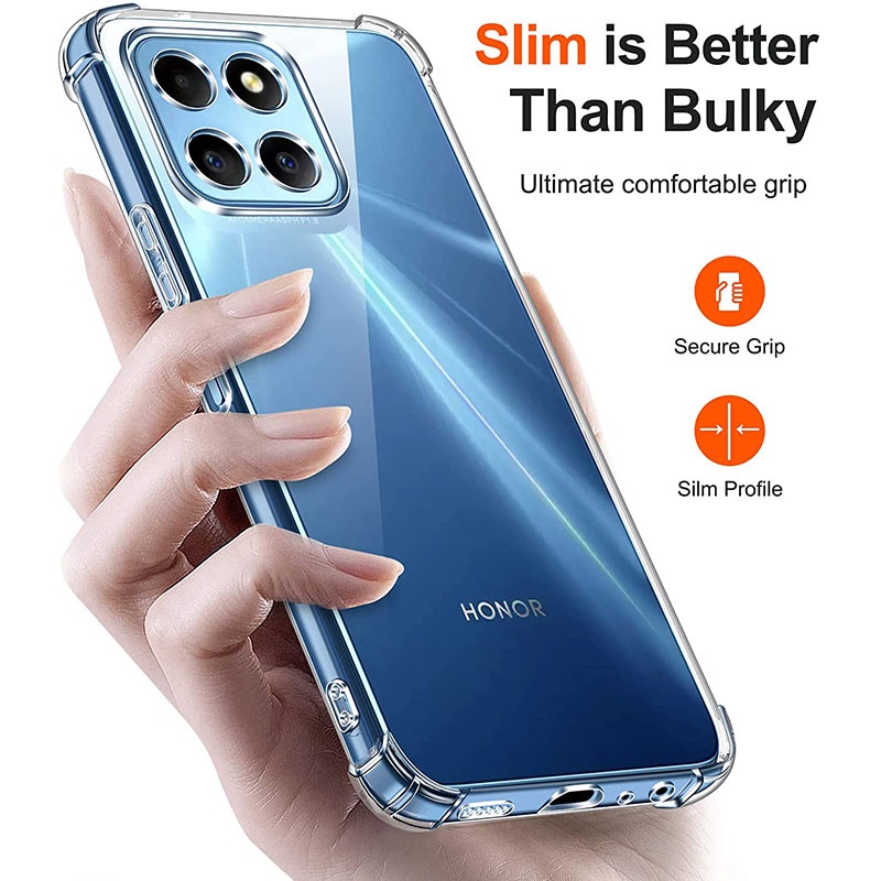 Crystal Clearfor Honor X6B JDY-LX1 JDY-LX2 ยางนุ่มเจล Jelly Case โปร่งใสทหารเกรด Anti-Scratch Resistance ฝาหลังผิว