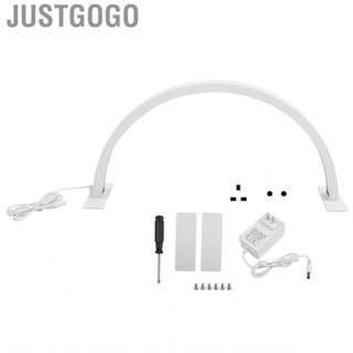 Justgogo Half Moon Light  Desk Lamp White Adjust Brightness 3 Color Temperature for Nail Art