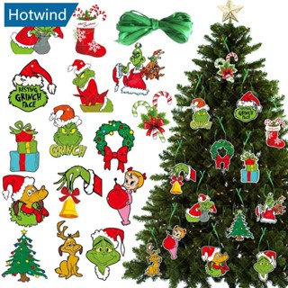 Hw จี้ตุ๊กตามอนสเตอร์ ขนฟู สีเขียว สําหรับแขวนตกแต่งต้นคริสต์มาส ปีใหม่ Navidad D4F7