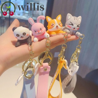 Willis ตุ๊กตาแพนด้า พวงกุญแจ แบบพกพา, พวงกุญแจ PVC การ์ตูนสัตว์ แมว กระต่าย ที่วางโทรศัพท์, พวงกุญแจกบ แพนด้า ขนาดเล็ก แบบพกพา กบ ที่วางโทรศัพท์ พวงกุญแจ ผู้หญิง ผู้หญิง