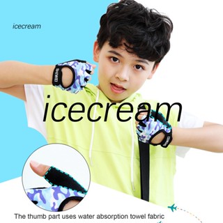 Icecream12.mx ถุงมือครึ่งนิ้ว กันลื่น ทนทาน สําหรับตกปลา ขี่จักรยาน กลางแจ้ง