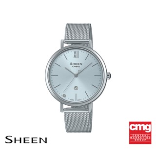 CASIO นาฬิกาข้อมือผู้หญิง SHEEN รุ่น SHE-4539SM-2AUDF วัสดุสเตนเลสสตีล สีฟ้า