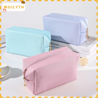 Moilyth กระเป๋าเครื่องสําอาง กันน้ํา สีสันสดใส ลายไม้กางเขน ขนาดเล็ก หนัง PU ล้างได้ สําหรับผู้หญิง