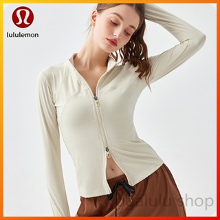 Lululemon ใหม่ เสื้อแจ็กเก็ต เสื้อกีฬา โยคะ คอปก มีซิปคู่ YC246