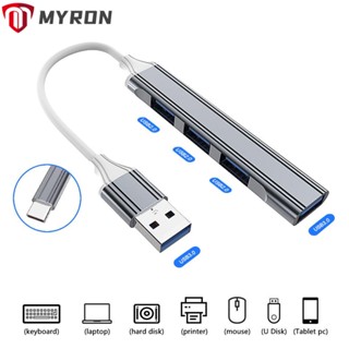 Myron อะแดปเตอร์ฮับ USB C OTG ความเร็วสูง 4 พอร์ต USB 3.0 สําหรับ Dell