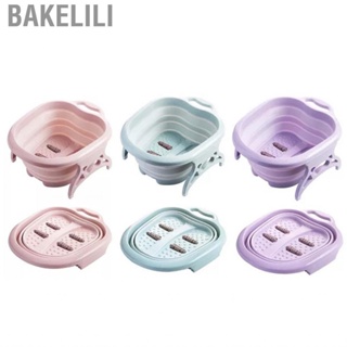 Bakelili Folding Foot Tub PP PET Portable 4  Rollers Soaking Bath Basin for Home Travel