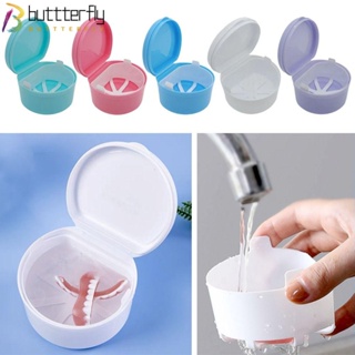 Buttterfly กล่องถาดฟันปลอม พลาสติก แบบพกพา หลายสี สําหรับคนจัดฟัน