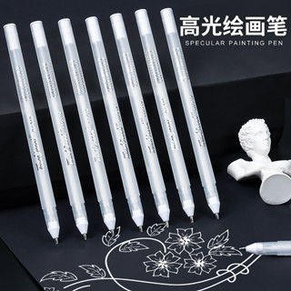 Spot# White highlight pen art painting white pen sketch highlight pen gold silver waterproof color hand account black cardboard pen 8jj