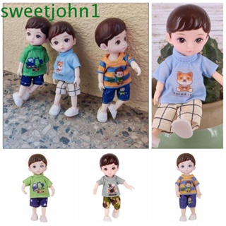 Sweetjohn BJD ตุ๊กตาเด็กผู้ชายผู้หญิง ข้อต่อขยับได้ 13 ข้อต่อ 16 ซม. 16 ซม. ตาจําลอง 3D ของขวัญวันเกิด