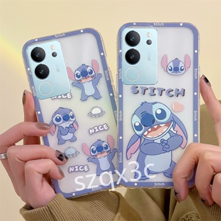 เคสโทรศัพท์มือถือ TPU นิ่ม แบบใส ปิดด้านหลัง กันกระแทก ลายการ์ตูนตุ๊กตาน่ารัก สีฟ้า สําหรับ VIVO V29 V27 V27e V25e V25 Pro 5G VIVO Y78 Y36 Y27 Y02A Y02T Y02 4G