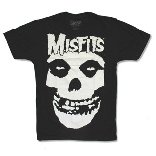 [COD]Misfits คลาสสิกกะโหลกศีรษะโลโก้เสื้อยืดสีดำอย่างเป็นทางการS-5XL