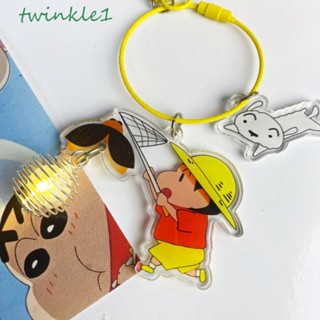 Twinkle1 พวงกุญแจอะคริลิค จี้หิ่งห้อย รูปการ์ตูนชินจัง เรืองแสง สไตล์ญี่ปุ่น สําหรับตกแต่งกระเป๋าเป้สะพายหลัง รถยนต์