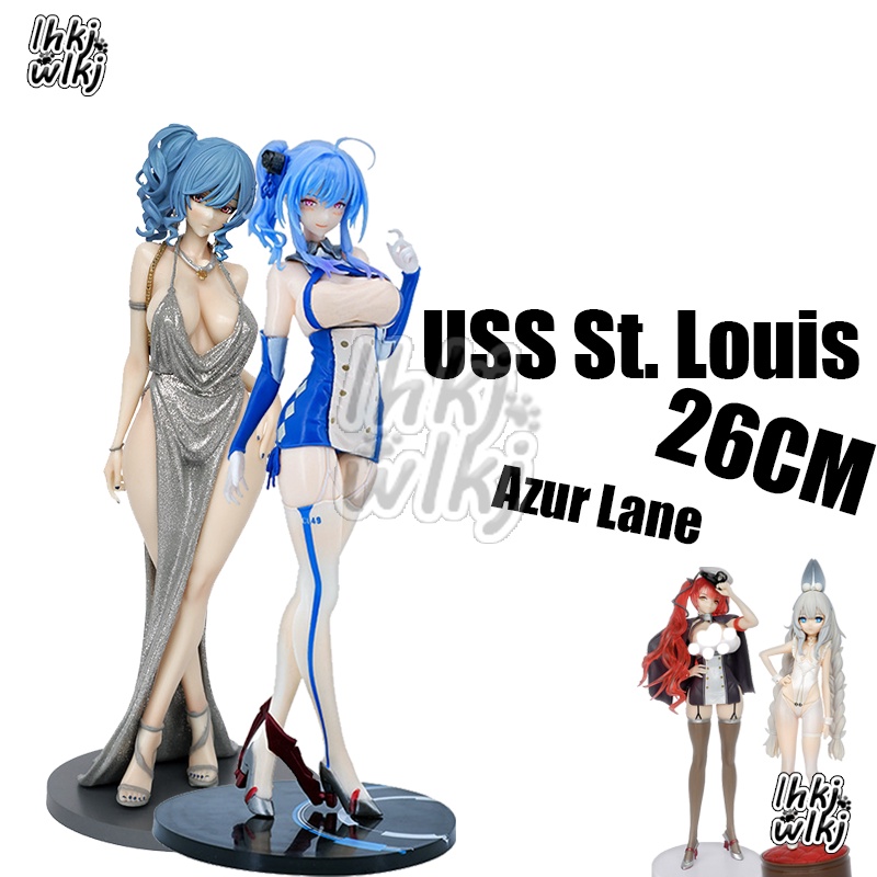 ฟิกเกอร์ Azur Lane Game USS St. ขนาด 26 ซม. Louis USS Honolulu IJN Takao MNF Le Malin ชุดราตรี ชุดว่