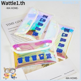 Wttle กระเป๋าเครื่องสําอาง เลเซอร์ กันน้ํา แบบพกพา สีสันสดใส สําหรับผู้หญิง