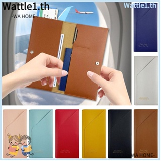 Wttle กระเป๋าสตางค์ หนัง Pu น้ําหนักเบา สีพื้น สําหรับใส่หนังสือเดินทาง เอกสาร เดินทาง แฟชั่นสําหรับผู้ชาย