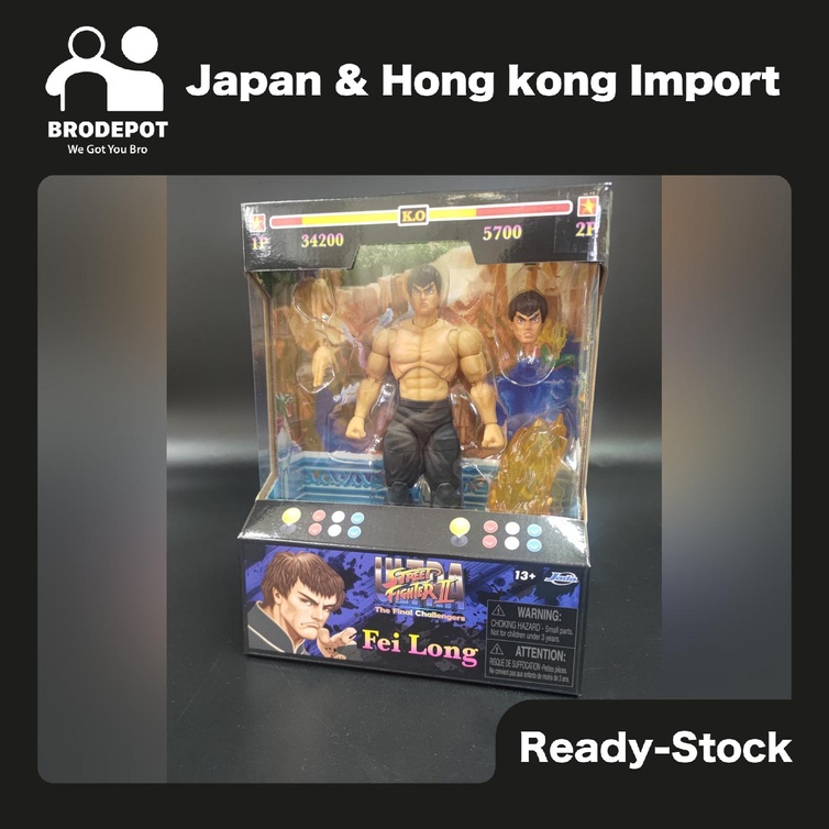 [Ready stock] Jada Toys 6"" Street Fighter Fei Long Action Figure (SDG no. 253252027) Black Window Box"