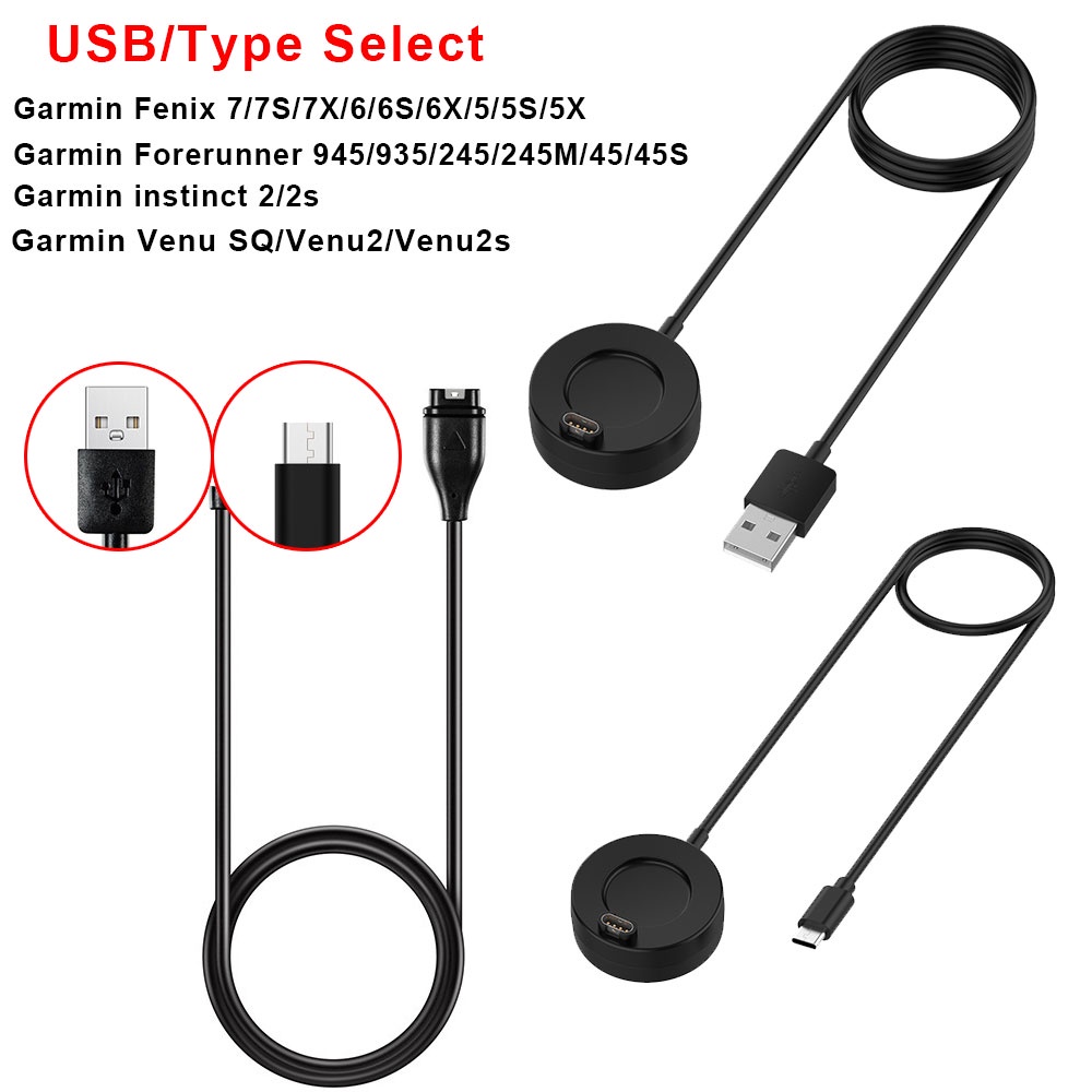สายชาร์จ USB สําหรับ Garmin Fenix 7 7X 7S 5 5X Plus 5S 6 Pro 6X 6S Vivoactive 3 4s 935 Venu 945 245
