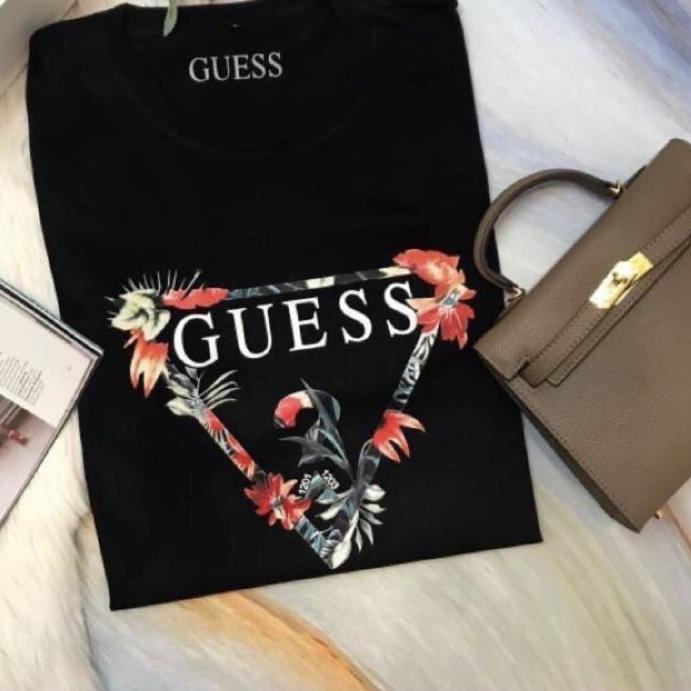 Guess เสื้อยืดแขนสั้น ผ้าฝ้ายแท้ พิมพ์ลาย แฟชั่นฤดูร้อน สําหรับผู้ชาย และผู้หญิง