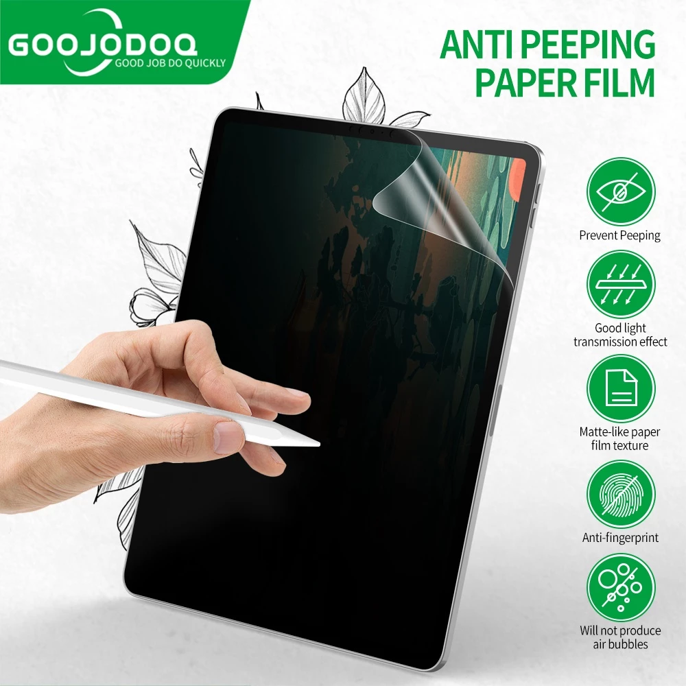 GOOJODOQ ฟิล์มกันรอยหน้าจอ กันแอบมอง สําหรับ iPad Gen10 10.9 Gen9/8/7 10.2 Pro 11 12.9