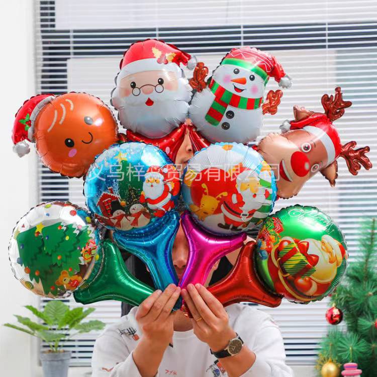 （จัดส่งตลอด 24 ชั่วโมง）ลูกโป่งฟิล์มอลูมิเนียม ลายซานต้า สโนว์แมน สําหรับตกแต่งปาร์ตี้คริสต์มาส