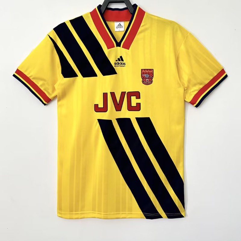 เสื้อกีฬาแขนสั้น ลายทีมชาติฟุตบอล Arsenal Away 1993-94 AAA สไตล์วินเทจ แห้งเร็ว ไซซ์ S-XXL