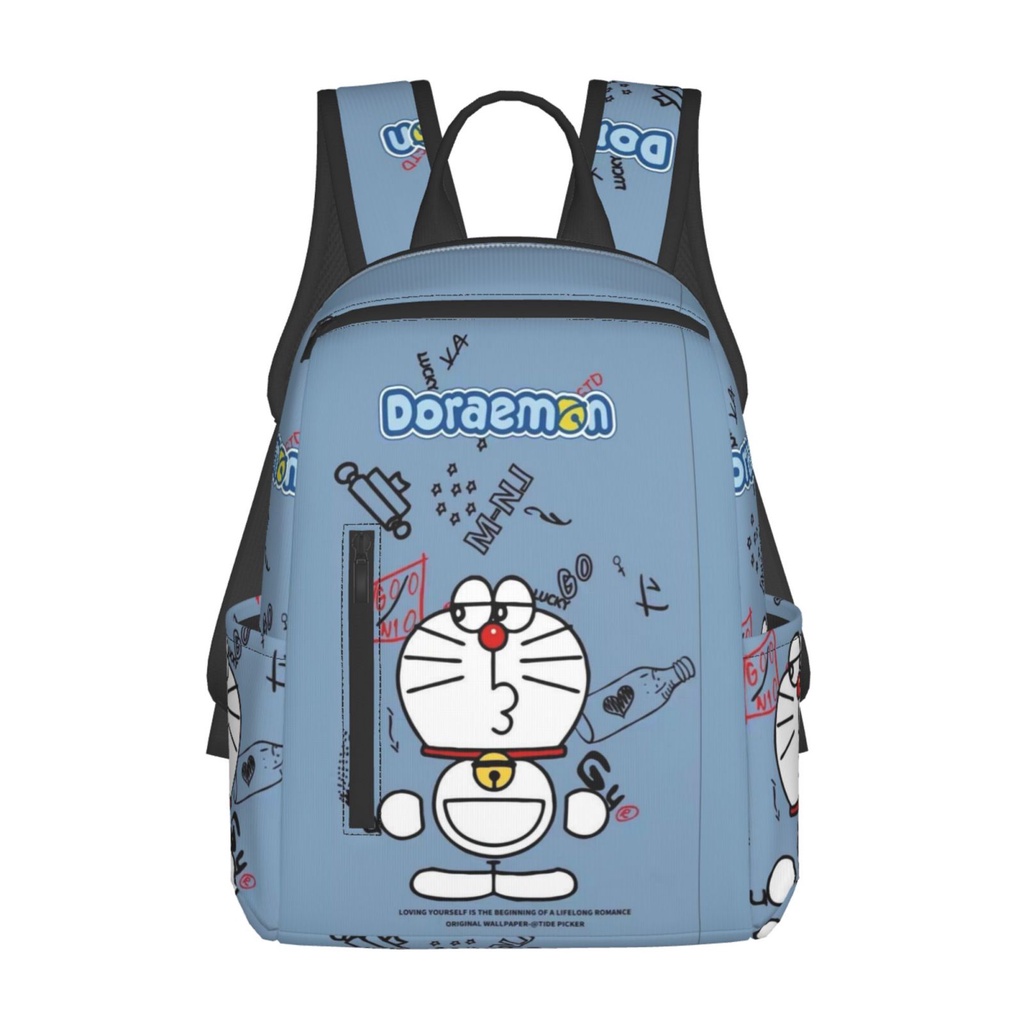 Doraemon กระเป๋าเป้สะพายหลัง กระเป๋าเดินทาง มีซิป 14.7 นิ้ว ทนทาน สําหรับนักเรียน