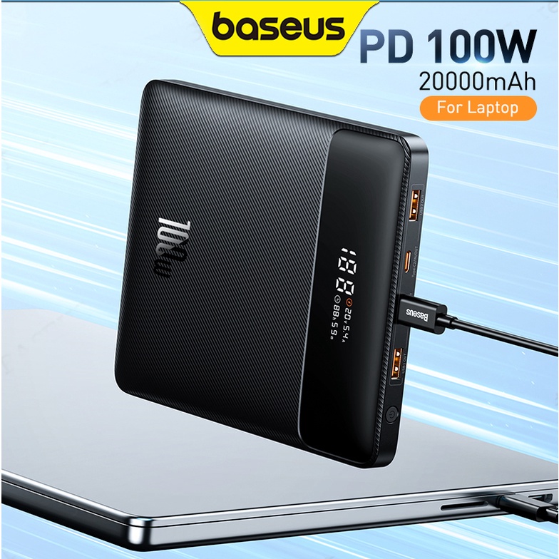 Baseus 100W type-C ชุดพลังงานแบตเตอรี่ภายนอก 20000mAh PD ชาร์จเร็วเครื่องชาร์จแล็ปท็อปแบบพกพา