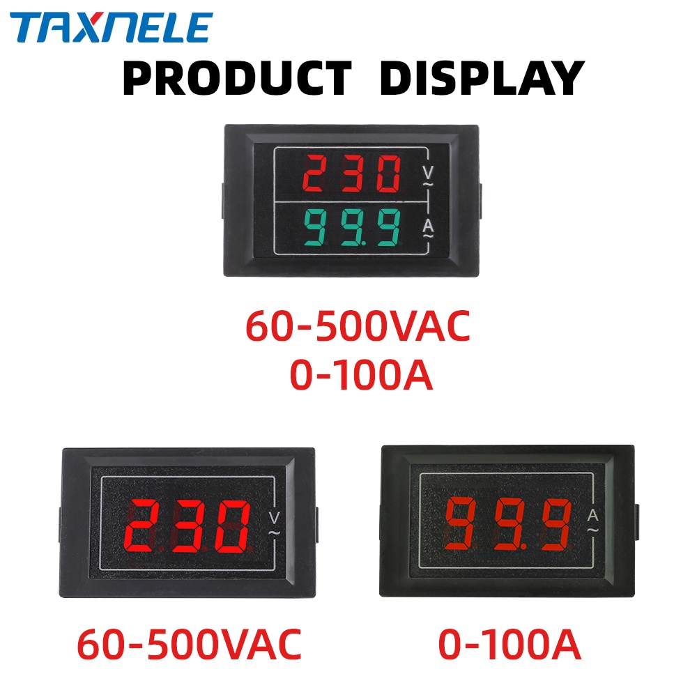 โวลต์มิเตอร์ แอมมิเตอร์ดิจิทัล LED AC 60-500V 220V 380V 0-100A DL85 หน้าจอคู่ แรงดันไฟฟ้า กระแสไฟ มิเตอร์ โวลต์แอมป์ เครื่องทดสอบ เครื่องตรวจจับ