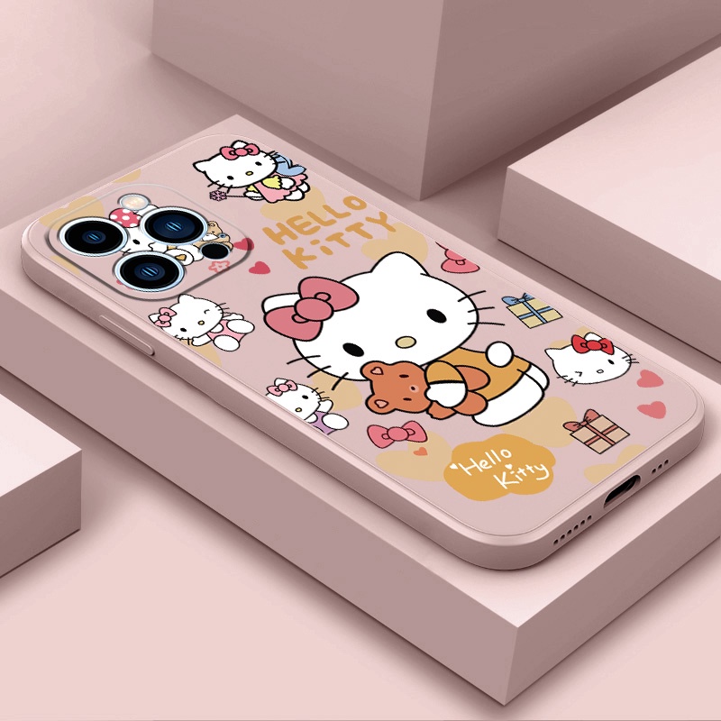 เคส Samsung A25 A35 A55 M34 5G A05S A05 A15 M14 5G A04E M31 M21S MF144A Hello Kitty ซิลิโคนฤดูใบไม ้ ร ่ วงทนนุ ่ มเคสโทรศัพท ์