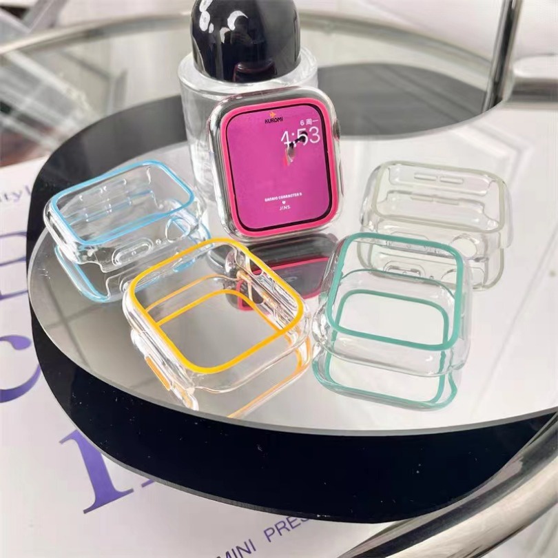 เคสนาฬิกาข้อมือ PC แบบใส เรืองแสง สําหรับ Apple Watch case Ultra 2 49 มม. Series 9 45 มม. 41 มม. 44 มม. 40 มม. 42 38 มม. Iwatch Serie 8 7 6 SE 5 4 3