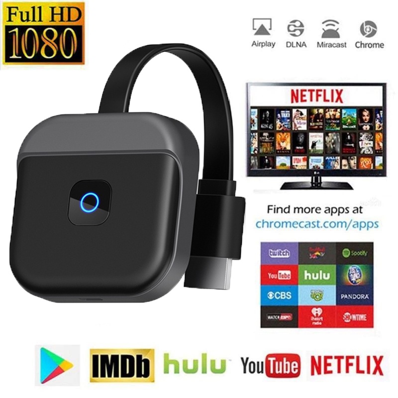 ของแท้ มีประกัน ตัวรับอะแดปเตอร์แสดงผลวิดีโอที่รองรับ HDMI สำหรับโทรศัพท์ Android/iOS จอแสดงผล WiFi ไร้สาย 1080P