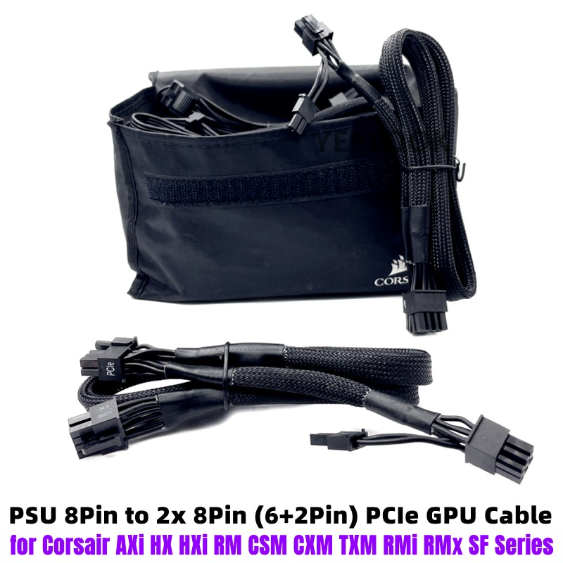 CORSAIR CX430 CX450 CX500 CX600 CX650 CX750 Bronze PSU 8Pin ถึง 2x PCI-e 8Pin 6 + 2Pin GPU VGA Power